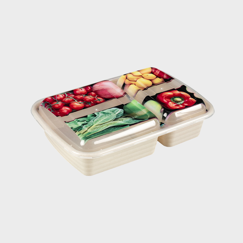 Scatola per fast food in plastica a doppio scomparto impilabile PFK002