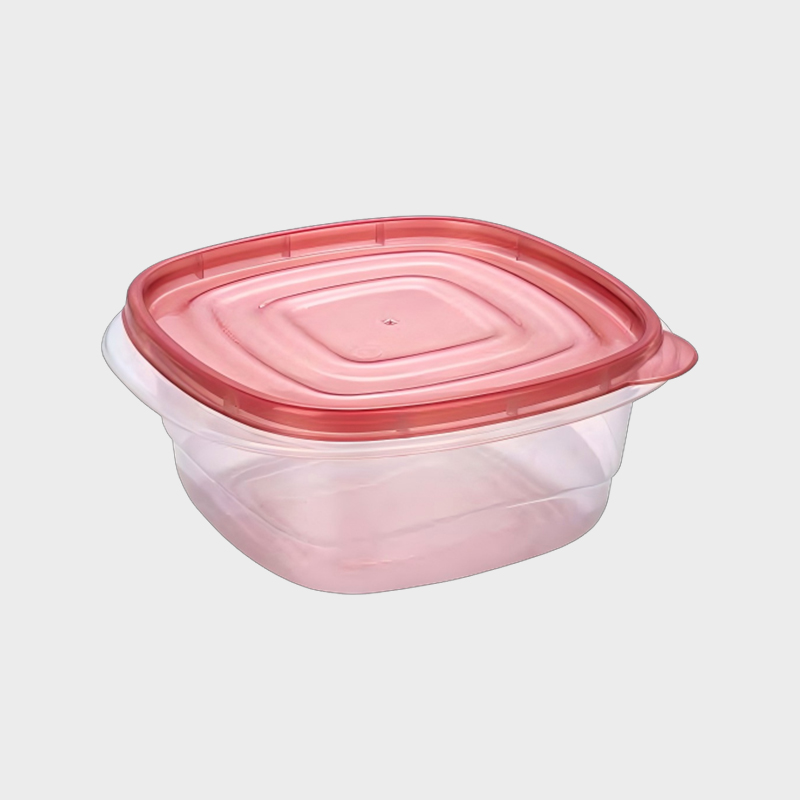 PFB010 Set di contenitori quadrati per alimenti e prodotti agricoli in PP da 1000 ml con coperchio rosso