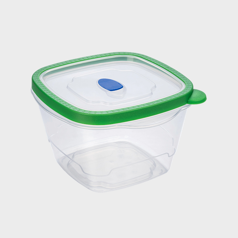 PFB029 Contenitore per conservazione alimentare in PP quadrato profondo da 1650 ml con coperchio sovrastampato verde ventilato